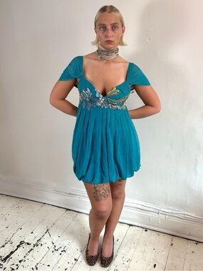 Ema Savahl Couture Mini Silk Bubble Dress